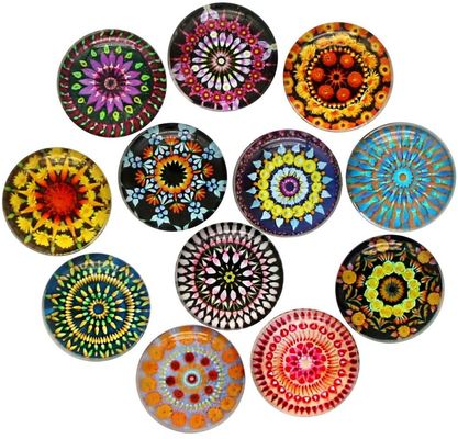 qualidade  Factory Customized High Quality Crystal Glass Refrigerator Magnet Fridge Sticker Customized Mandala Holiday Gift Decorate Home fábrica